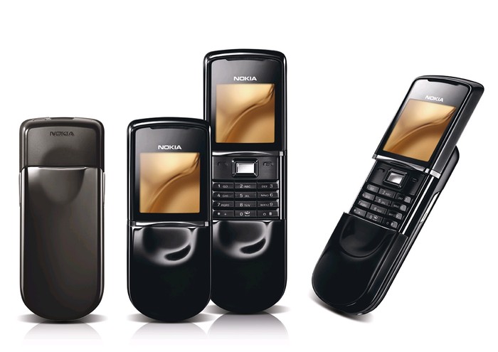 Nokia 8800 Nhắc đến sự sang trọng cũng như mức độ thời thượng trong thiết kế điện thoại mà không đề cập đến Nokia 8800 thì quả là một thiếu sót. Chúng ta có thể xem 8800 là dòng điện thoại cao cấp nhất của Nokia với thiết kế dạng trượt (trượt phần thân dưới hoặc màn hình tùy phiên bản), màn hình OLED sáng và sắc nét, phím bấm gọn và chắc chắn, camera từ SVGA cho đến 3.2 megapixel tùy phiên bản, dùng hệ điều hành S40 và đều không có khe cắm thẻ nhớ. Nokia 8800 có chức năng chỉ bằng những điện thoại tầm trung cùng thời như N70 hoặcN72, nhưng ưu điểm khiến dòng điện thoại này có cái giá ngất ngưỡng vào khoảng trên 20 triệu đồng là thiết kế mang tính sang trọng cùng lớp vỏ máy được làm từ những chất liệu quý như vàng, kim cương, đá hay carbon siêu bền…